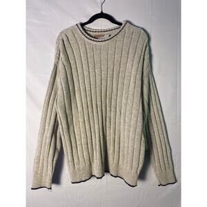 Adirondack 100% Cotton Ribbed Knit Crew Neck Pullover Sweater Men's Size XL